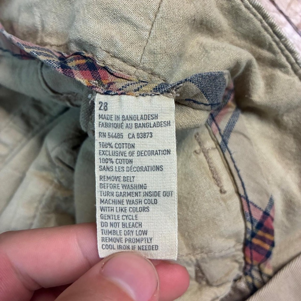 American Eagle Vintage Y2K Baggy Cargo Shorts Tan Cotton Women 28 - Picture 3 of 8